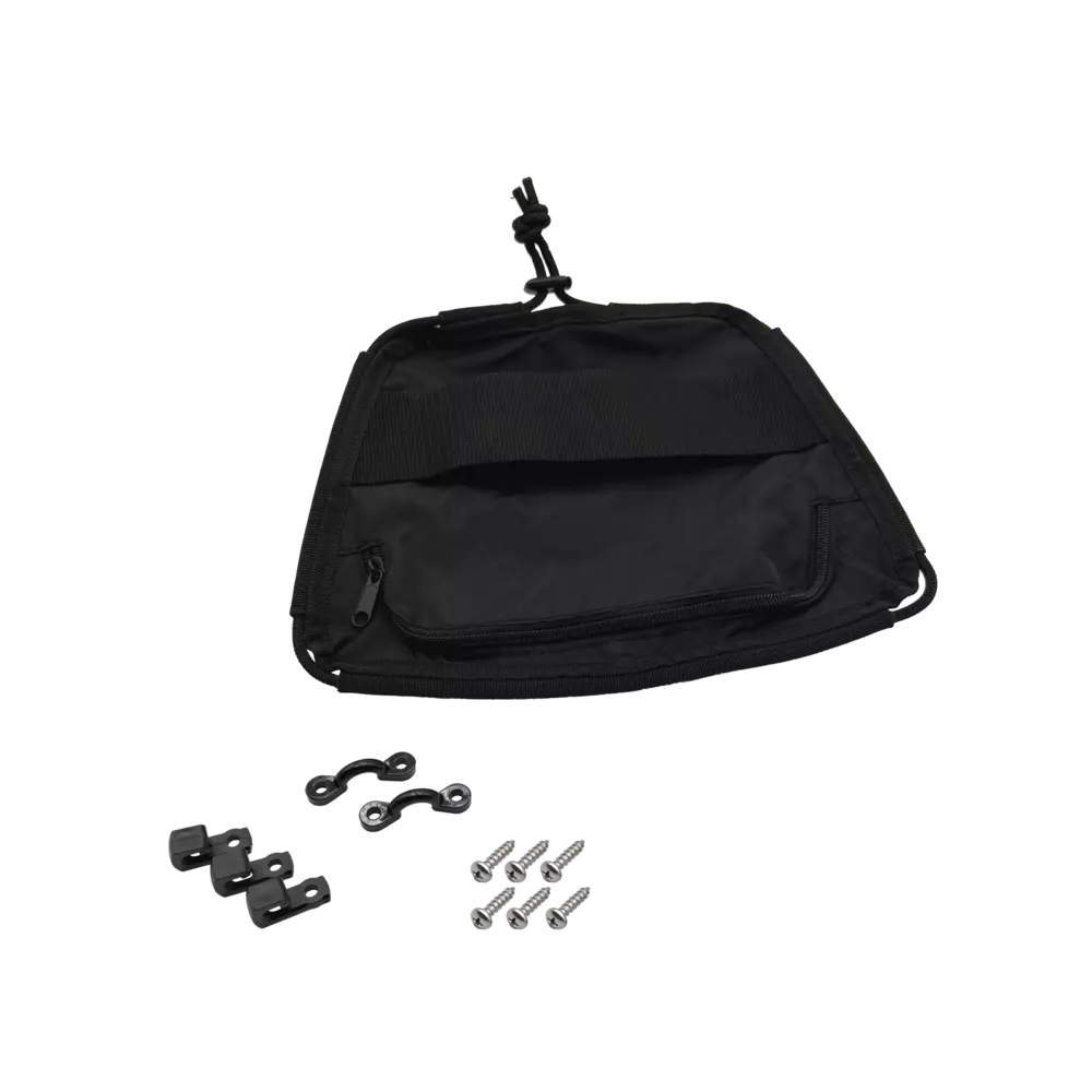 Black Ripstop Front Bag with Black Bungee Cord