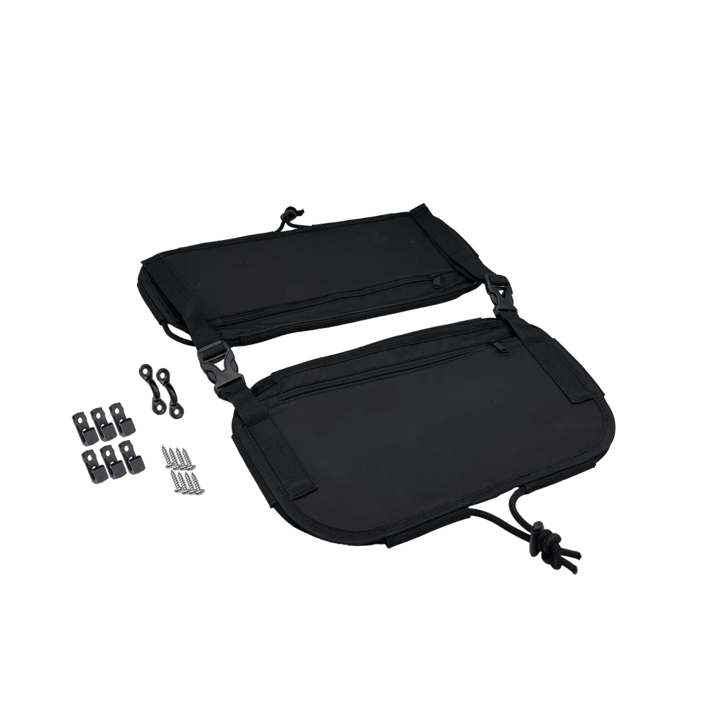 Black Ripstop Double Rear Bag with Black Bungee Cord