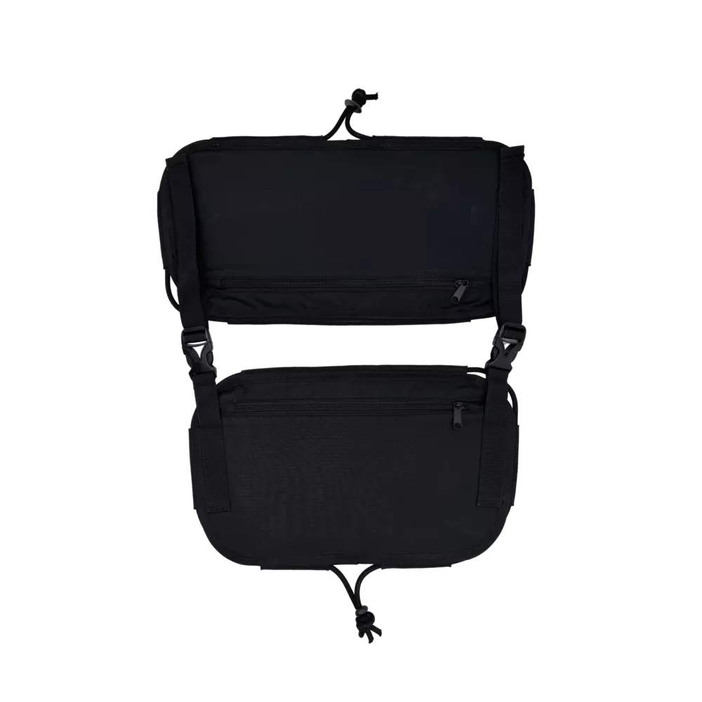 Black Ripstop Double Rear Bag with Black Bungee Cord