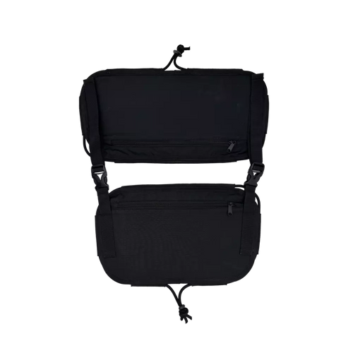 Black Ripstop Double Rear Bag with Black Bungee Cord
