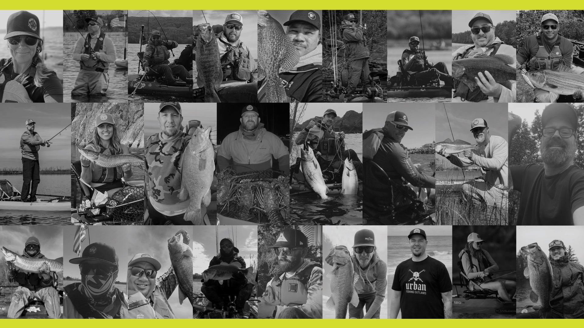 The Wilderness Systems Kayak Fishing pro team with anglers on the water showcasing professional kayak fishing adventures